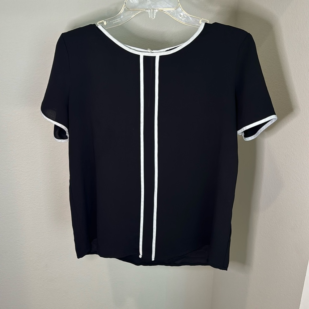 Black Blouse w/ White Trim
